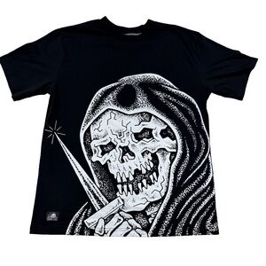 NWT Mens Lurking Class Sketchy Tank Stay Sharp Graphic Black T Shirt Skeleton M